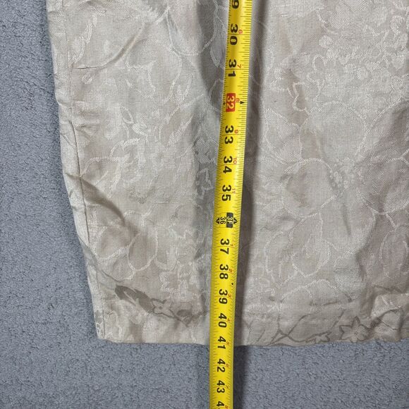 Vintage Geary Roark Kamisato Halter Dress Women's Size 12 Linen Blend Champagne - Picture 11 of 16